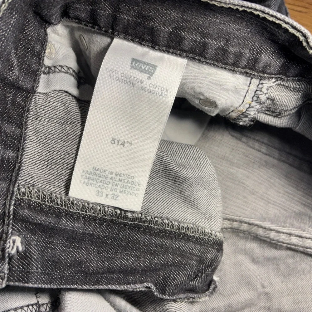 Y2K Levis 514 Straight Fit Mens Jeans 33x32 Dark Wash Denim batwing Cotton 2001